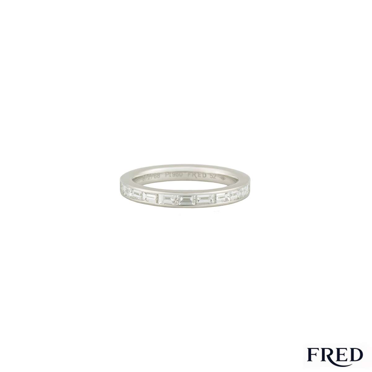 Fred Platinum Diamond Half Eternity Ring 0.55ct G+/VS+ | Rich Diamonds